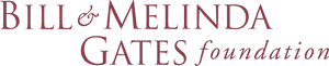 黑色背景上栗色的 Bill & Melinda Gates Foundation 標誌。