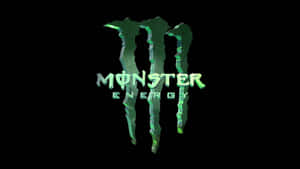 Monster Energy標誌，黑色背景上帶有發光綠色爪痕。 — 漫威標誌 壁紙