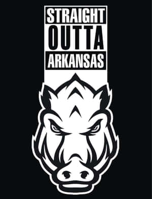 凶猛野豬頭標誌，附有文字 straight outta arkansas — 運動 壁紙