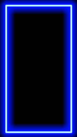 黑色背景上的發光藍色霓虹矩形框。 — 藍色美學電腦 壁紙