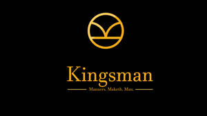 黑色背景上帶有標語的Kingsman標誌 — 金牌特務 壁紙