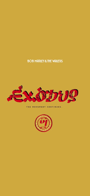 Bob Marley and the Wailers Exodus 專輯封面，黃色背景上紅色文字。 — iPhone 12 mini 壁紙