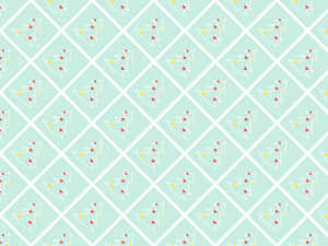 薄荷綠上重複的白色箭頭圖案，帶有紅色和黃色圓點。 — 低對比 壁紙