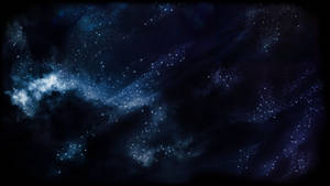 廣闊的宇宙場景，深空中發光的藍色星雲和散落的星星。 — 星空動畫 壁紙