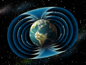 在星際空間中可見磁場線的地球 — 萬磁王 壁紙