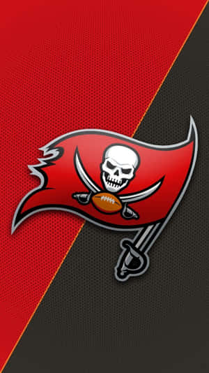 坦帕灣海盜隊NFL球隊標誌，帶有骷髏頭、交叉劍和足球。 — 坦帕灣海盜 GIF 壁紙
