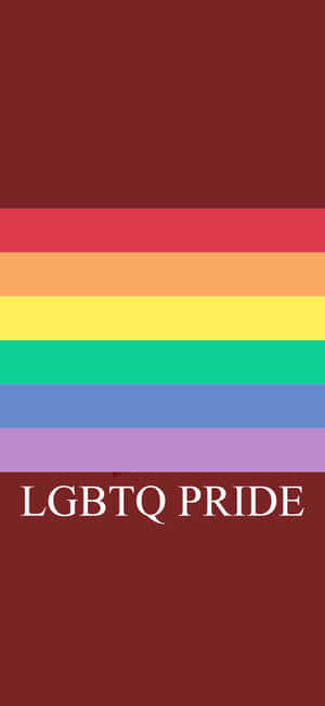 彩虹驕傲旗，紅色背景上帶有「LGBTQ PRIDE」文字。 — iPhone 16 Pro Max 壁紙