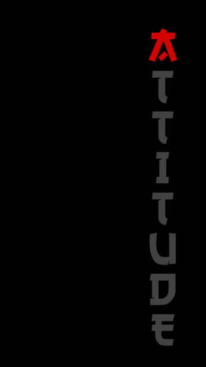 垂直文字顯示attitude，紅色A在黑色背景上 — 黑灰 iPhone 壁紙