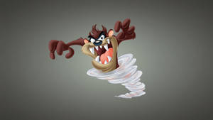 憤怒的卡通塔斯馬尼亞惡魔從龍捲風漩渦中衝出。 — Tasmanian Devil 壁紙