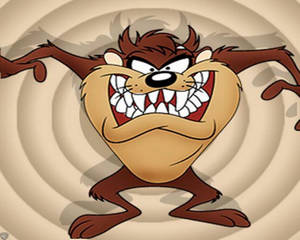 憤怒的卡通塔斯馬尼亞惡魔，擁有尖銳牙齒和野生毛髮。 — Tasmanian Devil 壁紙
