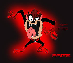 憤怒的塔斯馬尼亞惡魔，帶有發光的紅色光環。 — Tasmanian Devil 壁紙