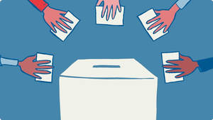 手將選票放入投票箱。 — 選舉 壁紙