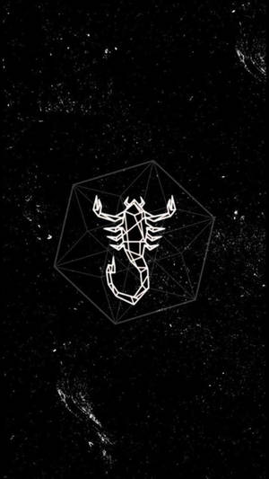 多面體內的幾何蠍子對著星光宇宙背景 — 天蠍座美學 壁紙