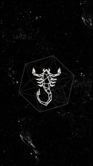 多面體內的幾何蠍子，宇宙黑色背景 — 天蠍座美學 壁紙
