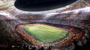 夜晚明亮燈光下擠滿人群的足球場。 — FIFA 世界盃 壁紙