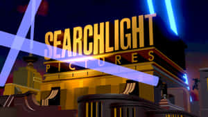 Searchlight Pictures 電影院建築在夜間被霓虹燈照亮。 — 九尾狐 壁紙