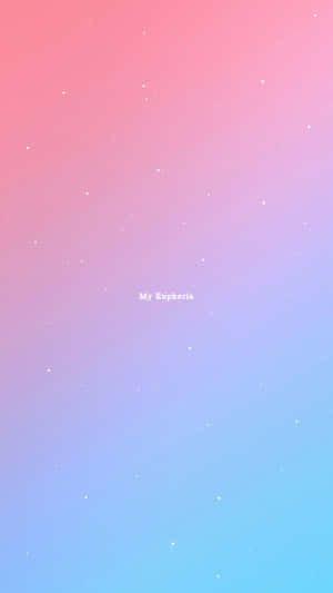 粉彩漸變天空，帶有星星和中央文字 My Euphoria — 愉悅 壁紙