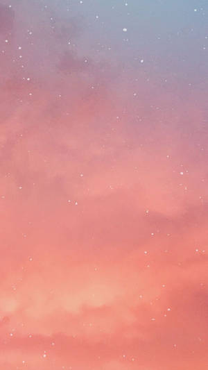 夜晚的粉彩粉紅色和紫色天空，散落著星星。 — 粉嫩粉彩美學 壁紙