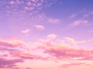 粉彩粉紅、紫色和金色雲彩在寧靜的暮色天空中飄移。 — 美麗的動畫 壁紙