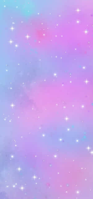粉彩宇宙背景，帶有閃爍星星和柔和漸變色調。 — iPhone 11 Pro 壁紙