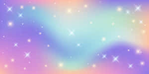 粉彩漸變天空，帶有閃爍星星和發光光線條紋。 — 夢幻 GIF 壁紙