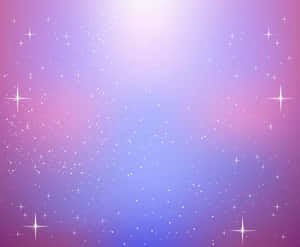 粉彩粉紅和藍色漸變天空，帶有閃爍星星和亮粉粒子。 — 閃爍 壁紙