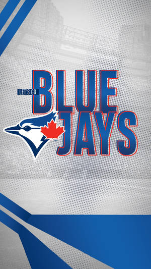 Blue Jays 棒球隊標誌，帶有紅色楓葉和 'LET'S GO' 文字，背景為紋理。 — 多倫多藍鳥隊 壁紙
