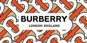 帶有交織圖案背景的 Burberry 標誌 — Burberry 壁紙
