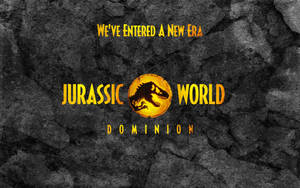 裂開石頭背景上的 Jurassic World Dominion 電影標誌 — 侏羅紀世界：統霸天下 壁紙