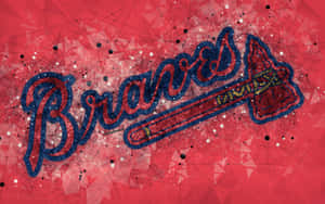 Braves棒球標誌，帶有亮粉和潑濺效果，紅色背景 — 舊金山 iPhone 壁紙