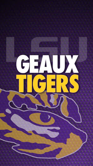 LSU Tigers球隊標誌，帶有「GEAUX TIGERS」文字，背景為有紋理的紫色。 — Lexus 標誌 壁紙