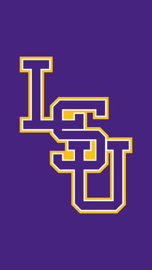 紫色和金色的LSU標誌在純紫色背景上。 — LSU 壁紙