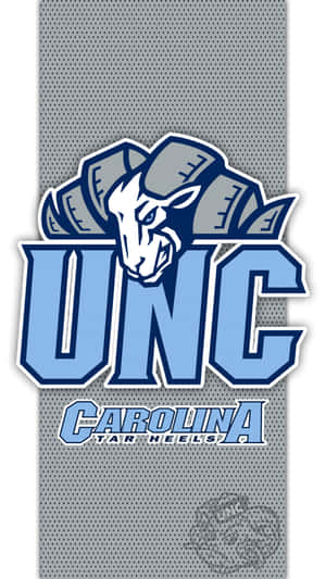 灰色網格背景上的UNC Carolina Tar Heels運動標誌 — 北卡羅來納 壁紙