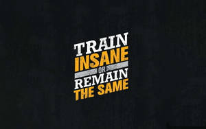 勵志語錄 train insane or remain the same，以大膽字體顯示。 — 黑色桌面 壁紙