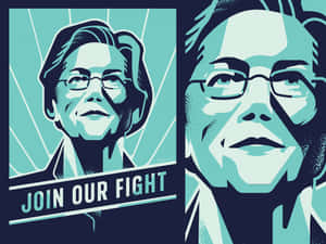 政治海報， featuring 兩位戴眼鏡的女性及文字 join our fight。 — 選舉 壁紙
