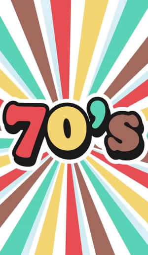 復古70年代文字圖形，帶有彩虹陽光背景 — 復古 壁紙