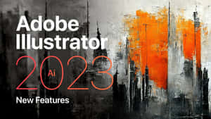 Adobe Illustrator 2023 新功能圖形，帶有橙色和灰色抽象背景。 — 精細 壁紙