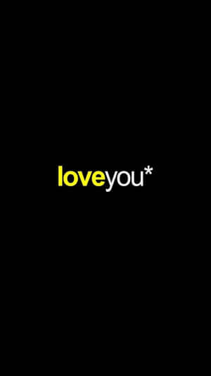 在黑色背景上以黃色和白色大膽文字顯示 loveyou*。 — 情侶 壁紙