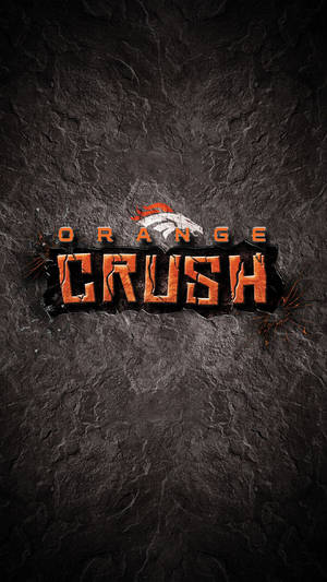 Orange Crush 標誌衝破黑暗石頭，火花飛濺 — 丹佛野馬 壁紙