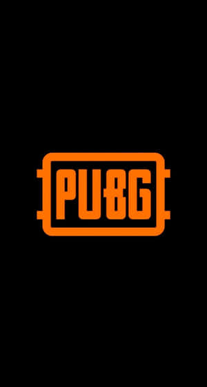 黑色背景上的橙色 PUBG 標誌，適用於遊戲桌布。 — 遊戲玩家標誌 壁紙