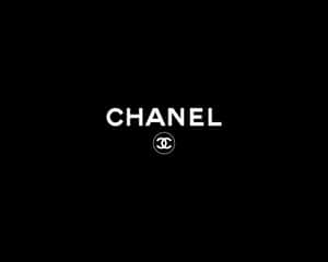 Chanel 標誌和互鎖的 CC 標誌在黑色背景上。 — Off white 標誌 壁紙