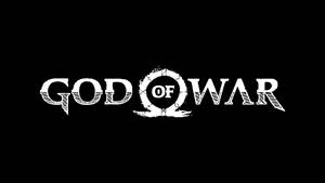 黑色背景上的白色God of War遊戲標誌。 — 漫威標誌 壁紙