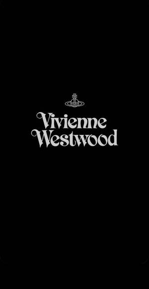 黑色背景上的白色 Vivienne Westwood 標誌。 — 簡約暗黑美學 壁紙