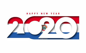 帶有巴拉圭國旗顏色和國徽的Happy New Year 2020圖形。 — 新年快樂 2020 壁紙