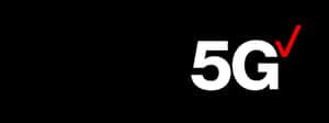 黑色背景上帶紅色勾號的5G標誌 — 威訊 壁紙