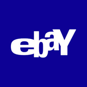 藍色背景上的白色eBay標誌 — eBay 壁紙