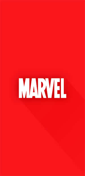 白色Marvel標誌在紅色背景上，帶陰影 — 漫威標誌 壁紙
