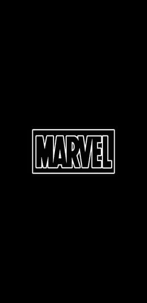 黑色背景上的白色Marvel標誌 — 漫威標誌 壁紙