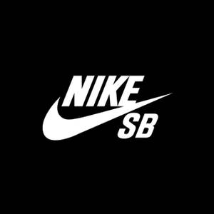 黑色背景上的白色Nike SB標誌 — 標誌 壁紙