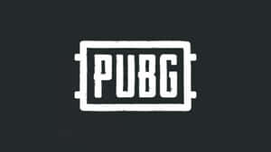深灰色背景上的白色PUBG標誌 — Studio Display 壁紙